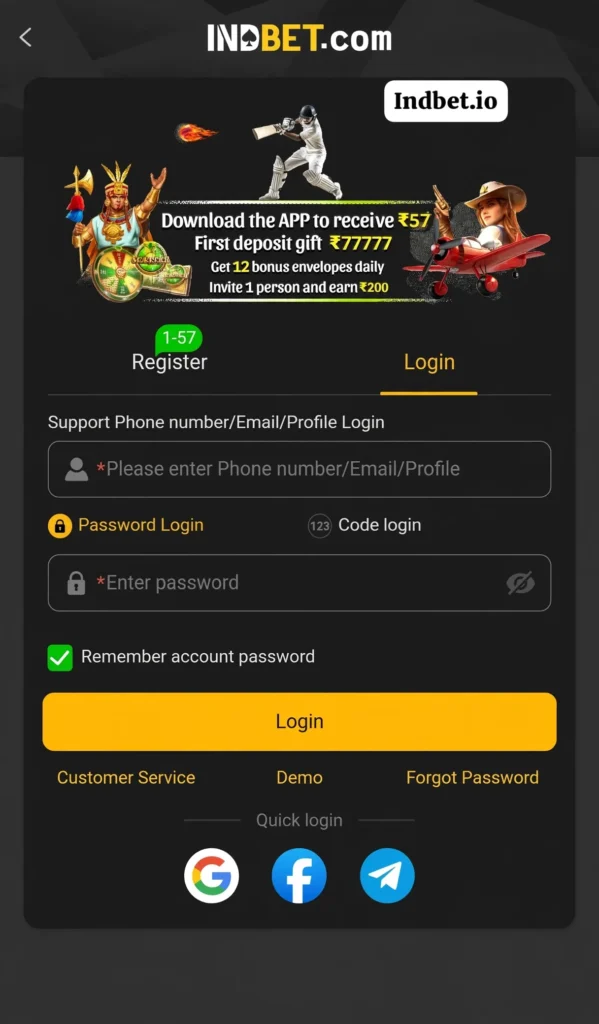 Indbet Login