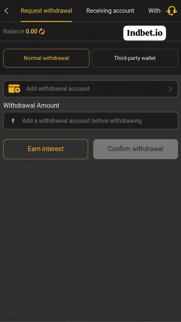 Indbet withdraw